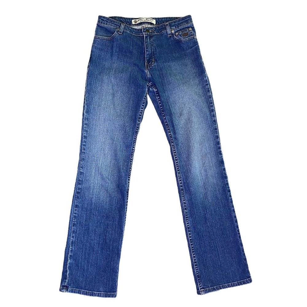 Harley Davidson Boot Cut Jeans Denim Pants Size 8 Long Women's